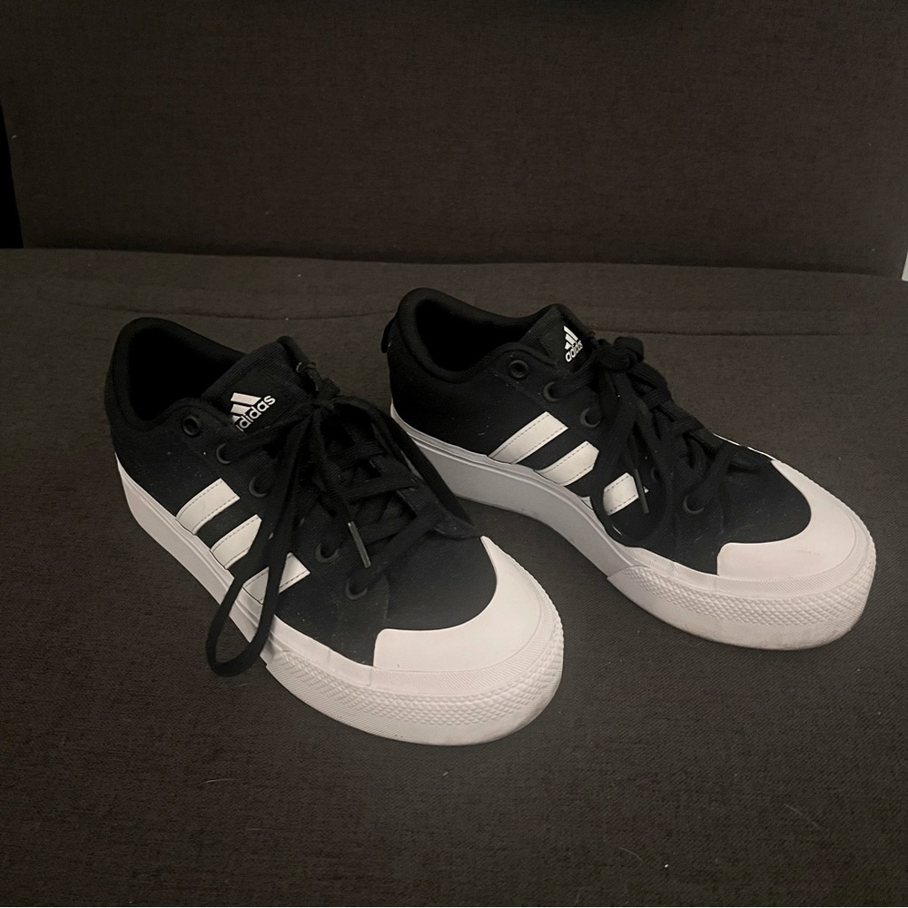 Adidas bravada 2.0 platform sneakers original black size W 6.5 - perf condition!
